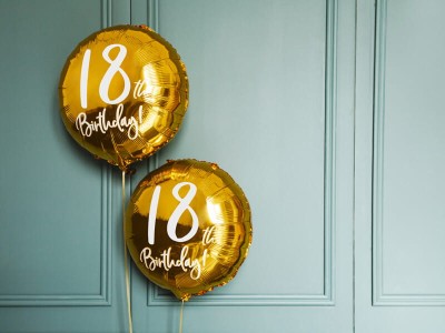 Złoty balon foliowy osiemnastka