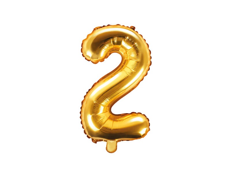 Balon cyfra 2 złoty