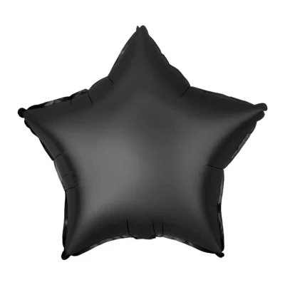 Balon foliowy gwiazda czarna matowa, 45 cm