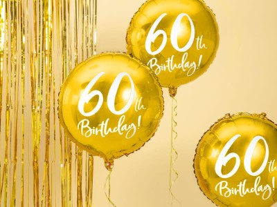 Balon foliowy 60 urodziny złoty