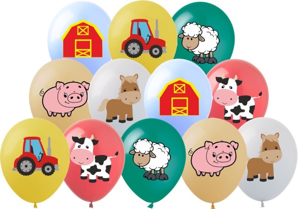 Balony lateksowe Wesoła Farma zwierzątka (5771), 12 szt.