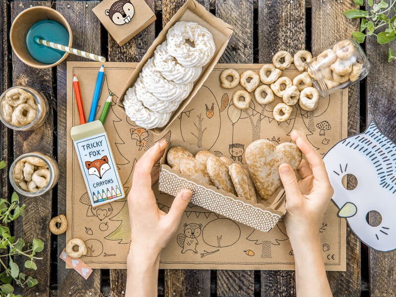 Pudełka na ciastka leśne przyjęcie