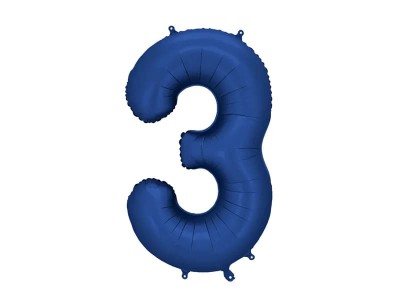 Balon foliowy cyfra 3 granatowy, 86 cm