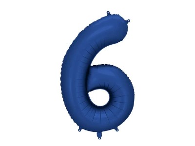 Balon foliowy cyfra 6 granatowy, 86 cm