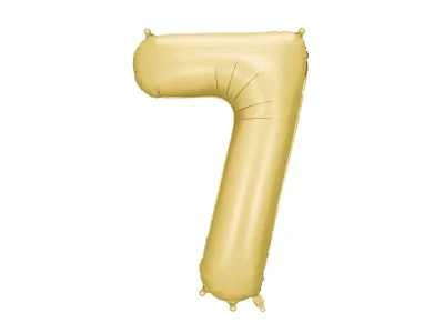 Balon foliowy cyfra 7 satynowy elegancki złoty, 86 cm