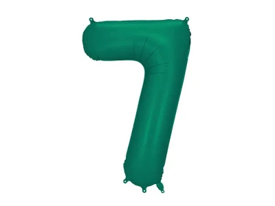 Balon foliowy cyfra 7 matowy butelkowy zielony, 86 cm