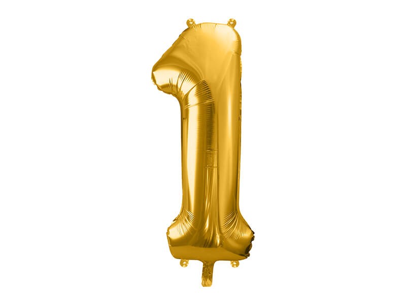 Duży balon cyfra 1 złota