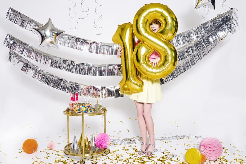 18 urodziny duże balony cyfry na hel