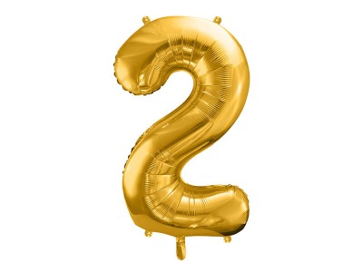 Balon foliowy cyfra 2 złoty 86 cm