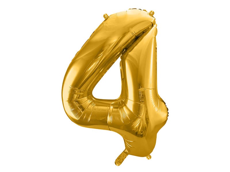 Duży balon cyfra 4 złota