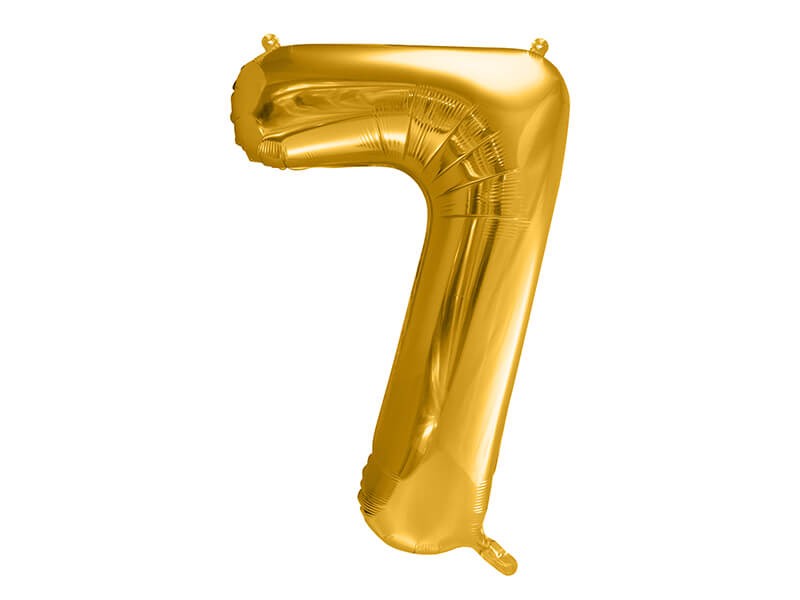 Duży balon cyfra 7 złota