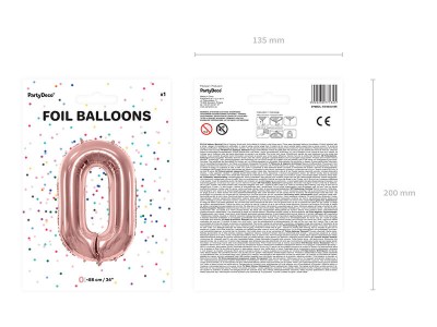 Rose gold duży balon cyfra 0 na hel