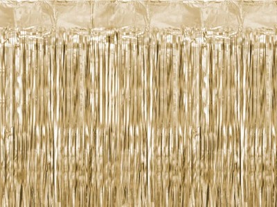 Kurtyna imprezowa dekoracyjna jasna złota elegancka matowa, 100x200 cm