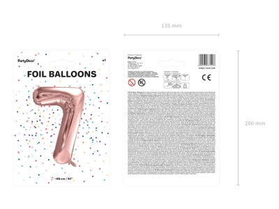 Rose gold duży balon cyfra 7 na hel