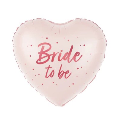 Balon foliowy serce Bride to Be wieczór panieński pudrowy różowy, 45 cm