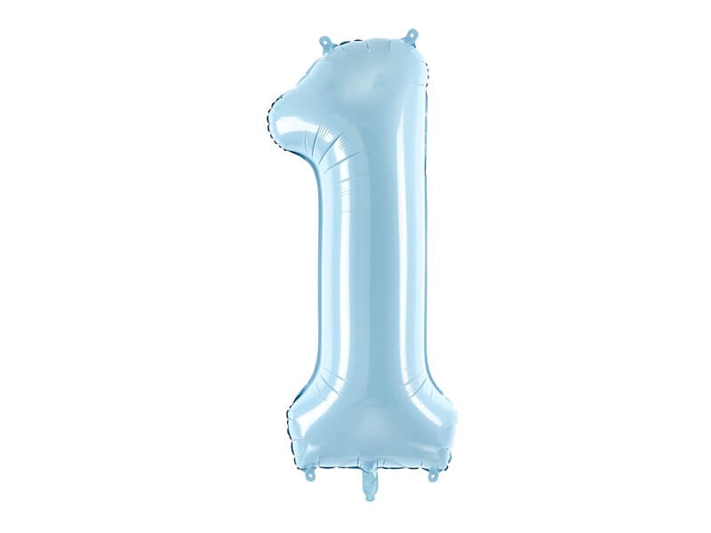 Duży balon cyfra 1 niebieski
