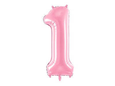 Balon foliowy cyfra 1 różowy 86 cm