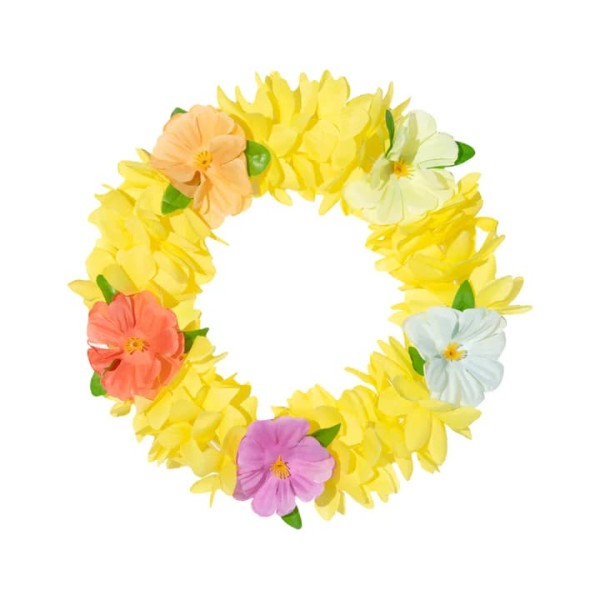 Opaska hawajska na gumce, żółta