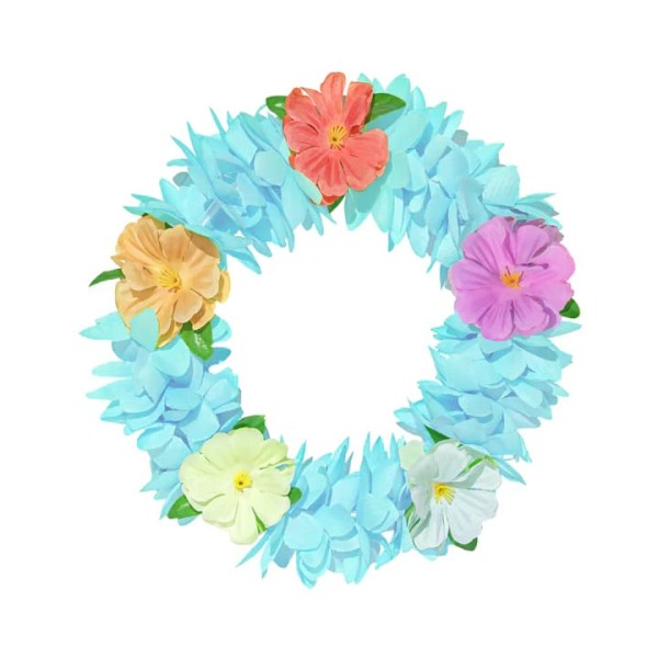 Opaska hawajska na gumce, niebieska