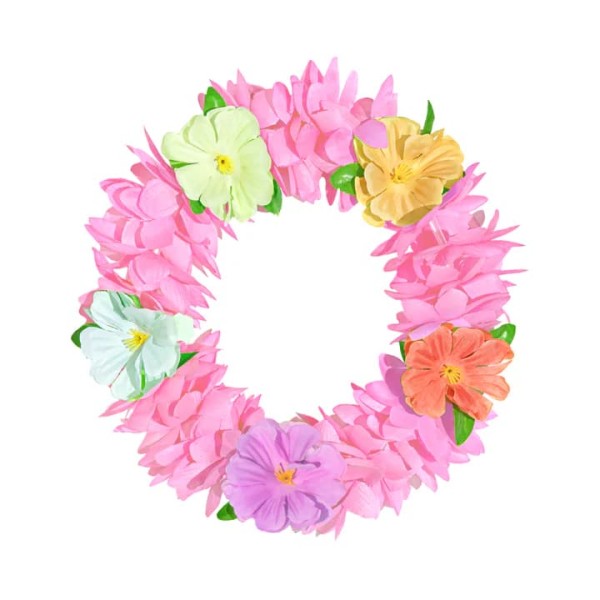 Opaska hawajska na gumce, różowa