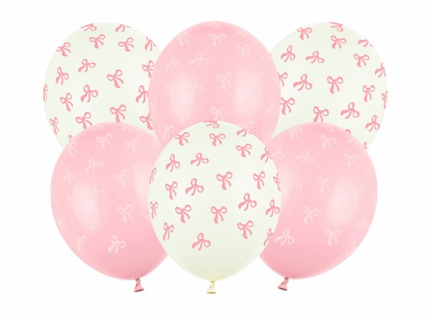 Balony lateksowe Kokardki różowe, 30 cm 6 szt.