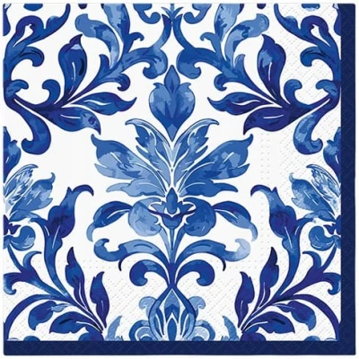 Serwetki papierowe Azulejo niebieska mozaika niebieskie wzory, 20 szt.