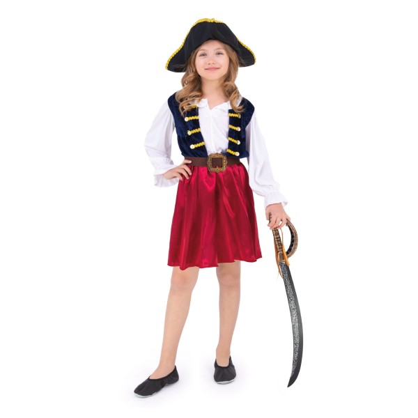 Strój piratki dla dziewczynki, rozmiar L 130/140 cm