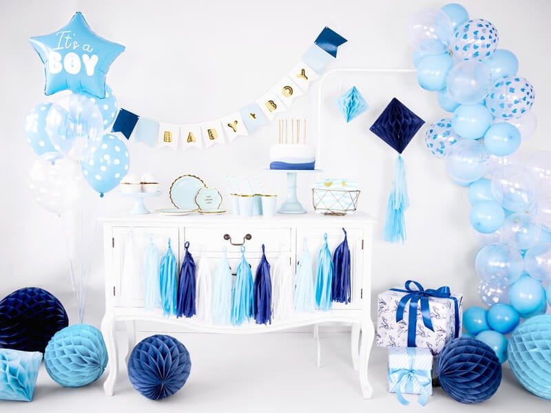 Baby shower niebieskie talerzyki