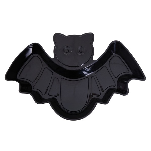 Tacka talerzyk plastikowy na przekąski Nietoperz Halloween, 1 szt.