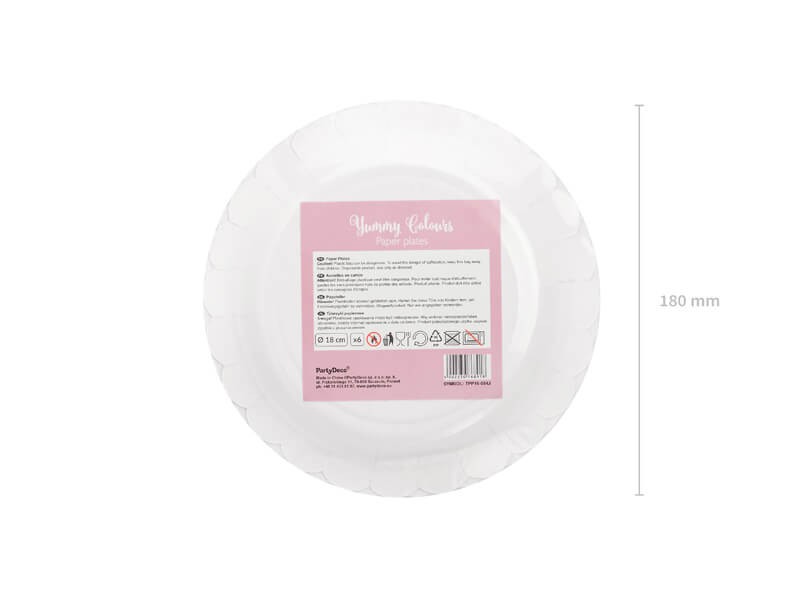 Różowe talerzyki papierowe 18 cm