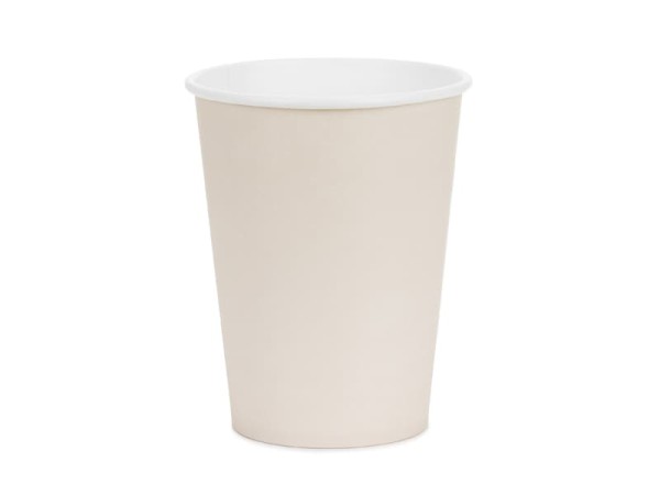 Kubeczki papierowe Basic beżowe kremowe, 250 ml 6 szt.
