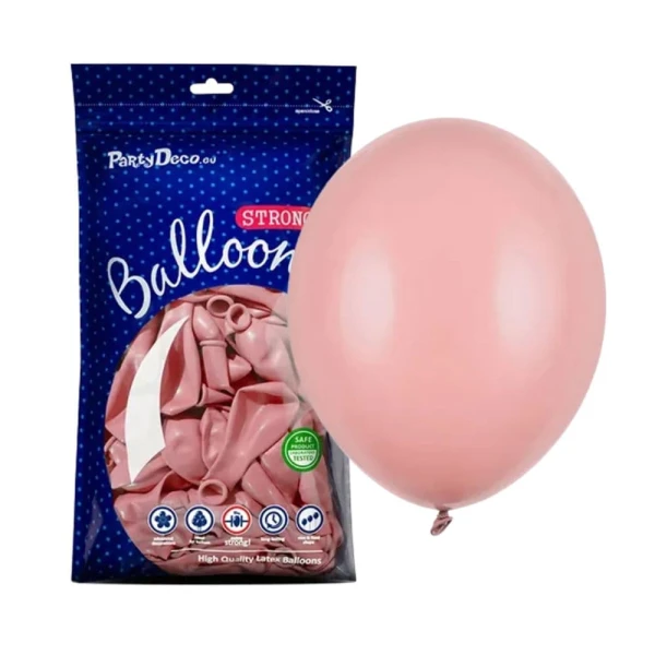 Balony pastelowe ciemne mgliste różowe Pastel Dark Dusty Rose strong, 30 cm 100 szt.