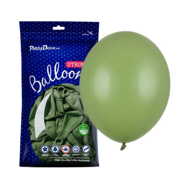 Balony pastelowe rozmarynowa zieleń Pastel Rosemary Green strong, 30 cm 100 szt.