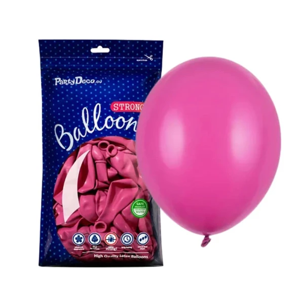 Balony pastelowe różowy mocny fuksja Pastel Hot Pink strong, 30 cm 100 szt.