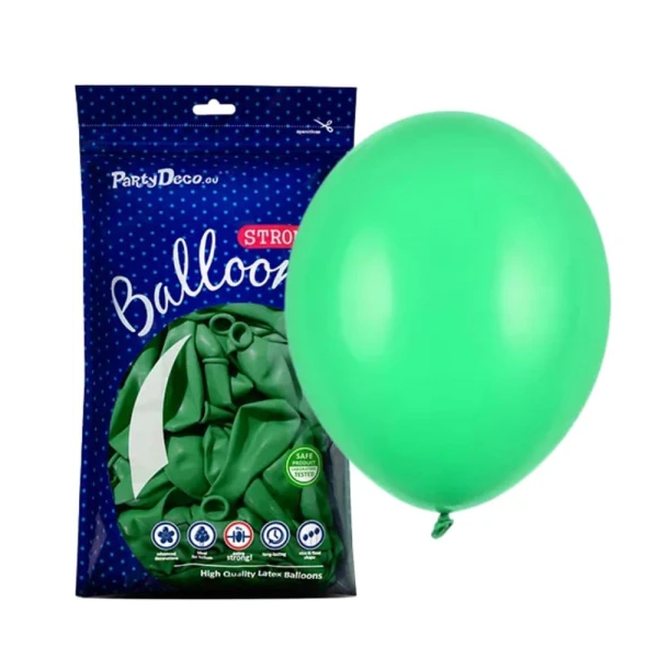 Balony pastelowe zielone Pastel Green strong, 30 cm 100 szt.