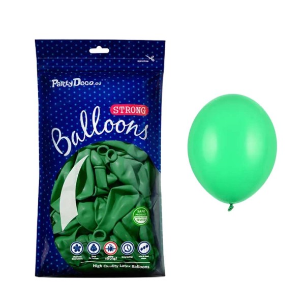 Balony pastelowe zielone Pastel Green strong, 12 cm 100 szt.