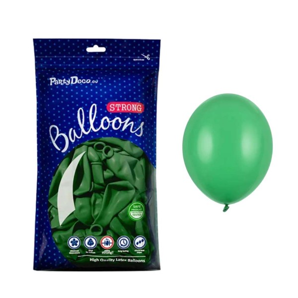 Balony pastelowe zielone szmaragdowe Pastel Emerald Green strong, 12 cm 100 szt.