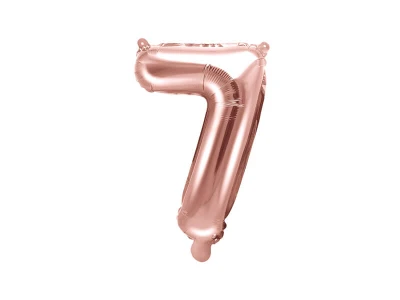 Balon foliowy cyfra 7 różowe złoto 35 cm