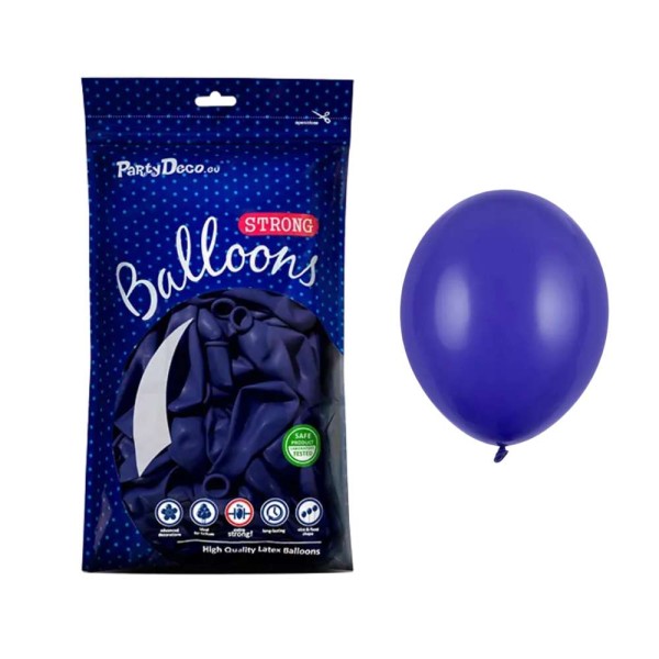 Balony pastelowe niebieskie granatowe Pastel Royal Blue strong, 12 cm 100 szt.