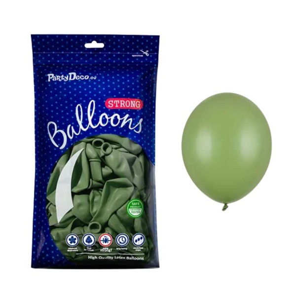 Balony pastelowe rozmarynowa zieleń Pastel Rosemary Green strong, 12 cm 100 szt.
