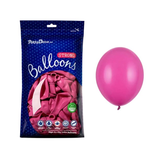 Balony pastelowe różowy mocny fuksja Pastel Hot Pink strong, 12 cm 100 szt.