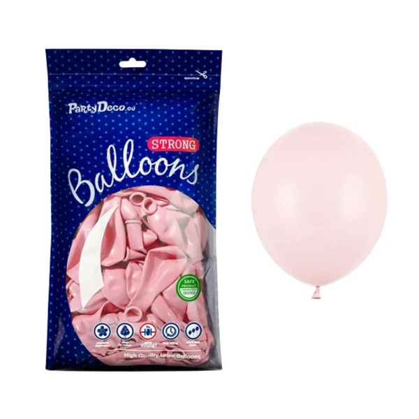 Balony pastelowe jasny różowy Pastel Pale Pink strong 12 cm 100 szt.
