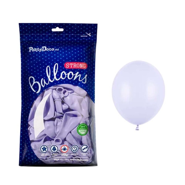 Balony pastelowe jasne fioletowe liliowe Pastel Light Lilac strong, 12 cm 100 szt.