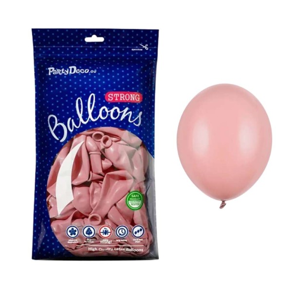 Balony pastelowe ciemne mgliste różowe Pastel Dark Dusty Rose strong, 12 cm 100 szt.