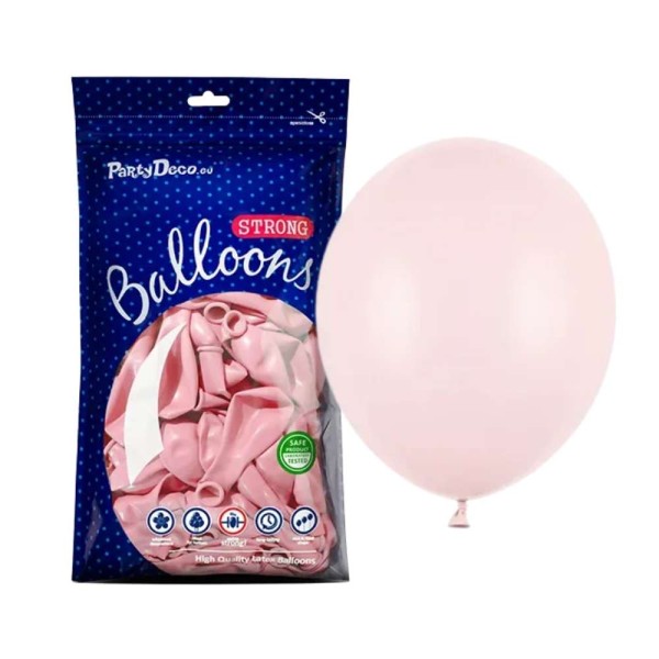 Balony pastelowe różowy jasny Pastel Pale Pink strong, 27 cm 100 szt.