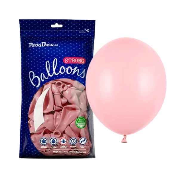 Balony pastelowe różowy dziecięcy Pastel Baby Pink strong, 27 cm 100 szt.
