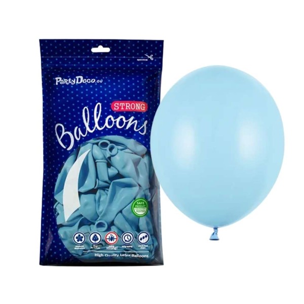 Balony pastelowe niebieski dziecięcy Pastel Baby Blue strong, 27 cm 100 szt.