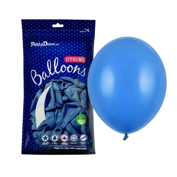 Balony pastelowe niebieskie chabrowe Pastel Cornflower Blue strong, 27 cm 100 szt.