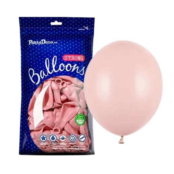Balony pastelowe delikatne mgliste różowe Pastel Dusty Rose strong, 27 cm 100 szt.