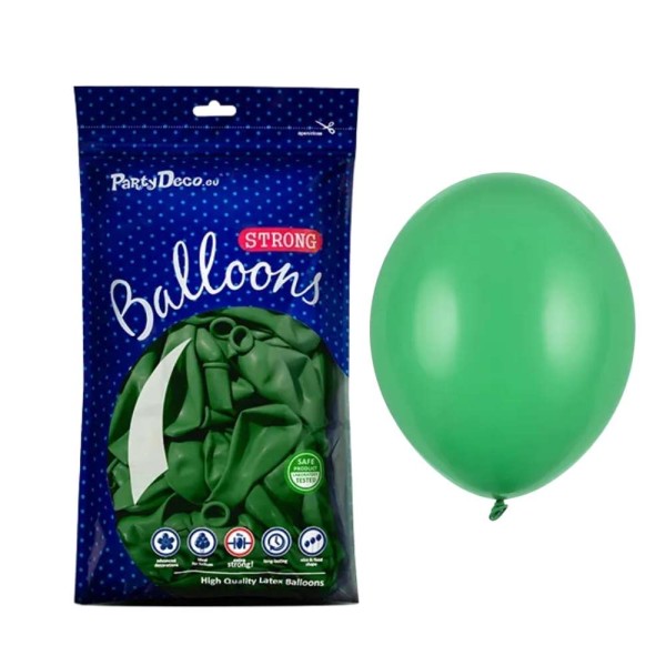 Balony pastelowe zielone szmaragdowe Pastel Emerald Green strong, 23 cm 100 szt.